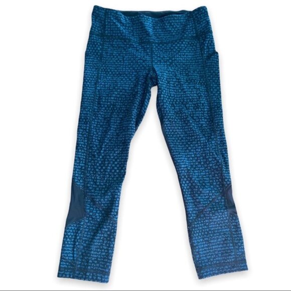 Lululemon Pace Rival Crop (19") Shatter Weave Desert Teal Alberta Lake / Black 6 - Picture 16 of 16